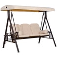 thumbnail image 1 of Outsunny Balançoire de Porche 3 Places, Chaise Balançoire d'Extérieur Robuste, Beige, 1 of 10