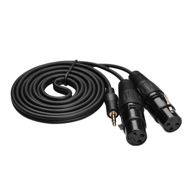 3.5mm to Dual XLR Cable Female 1/8 Inch to 3-Core Double XLR Audio Cable 4.9Ft TRS Audio Adapter Stereo Microphone Cable