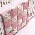 thumbnail image 4 of The Peanutshell Bella Collection Crib Bedding Set for Baby Girls, 3 Piece Nursery Bed Set, Pink & Gold, 4 of 5