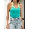 thumbnail image 1 of Charmo Women's Scoop Neck Ribbed Tank Tops Slim Straps Cropped Tops Built in Bra, 1 of 5
