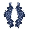 thumbnail image 1 of 10.5"x4" Embroidered Sheer Organza Patch Turquoise Green Navy Orange Royal Blue, 1 of 1