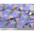 thumbnail image 2 of Soimoi Silk Fabric Floral & Peacock Bird Decor Fabric Printed Yard 42 Inch Wide, 2 of 3