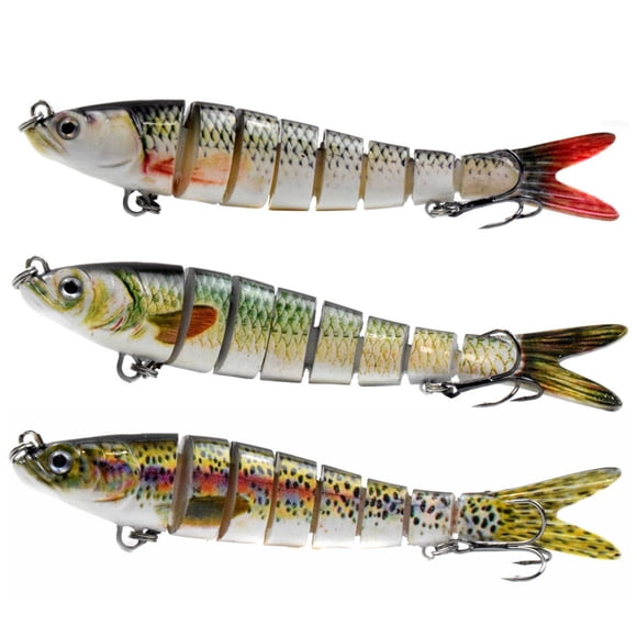 Leurre Appât de Pêche Simulation Swimbait Crankbait Multi-Sectionnel Wobbler Accessoires de Pêche, CC55-01, CC55-03, CC55-04
