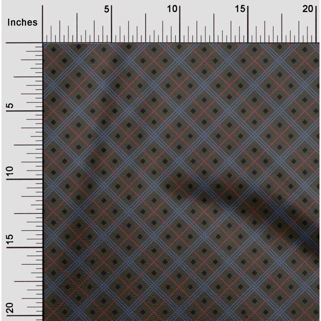 oneOone Cotton Flex Fabric Tartan Check Printed Fabric 1 Yard 40 Inch Wide