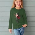 thumbnail image 5 of RXIRUCGD Chemises à Manches Longues pour Filles Imprimés Mignons Col Rond Hauts Blouses Décontractées Habillées Vêtements (Vert Armée, Taille : 3 Ans), 5 of 5