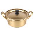 thumbnail image 1 of Tnarru Marmite Coréenne Casserole en Aluminium Marmite en Aluminium avec Poignée et Couvercle Résistants, Doré, 14 cm, 1 of 8