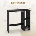 thumbnail image 3 of Costway Small Computer Desk with Storage Modern Writing Desk with Adjustable Shelf Black, 3 of 10