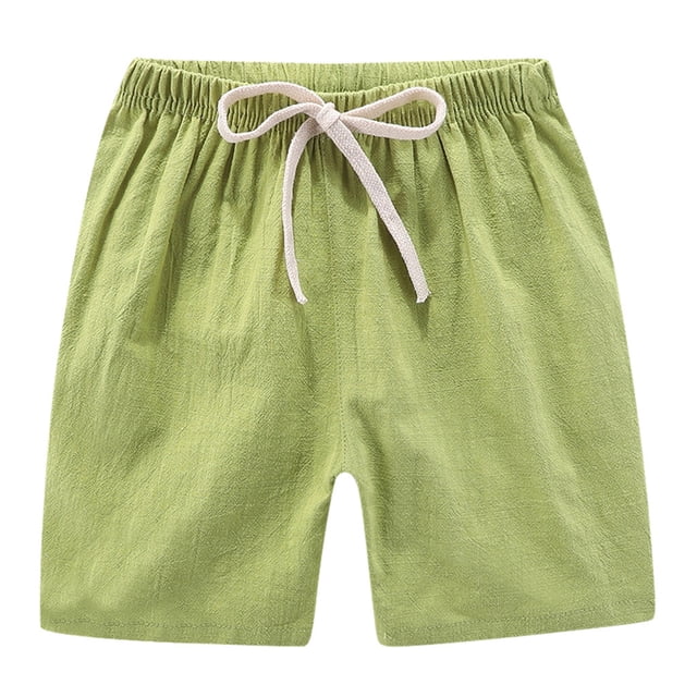 XASZHN Girl's Ripped Jean Shorts High Waist Straight Leg Denim Shorts Green 2-3 Years