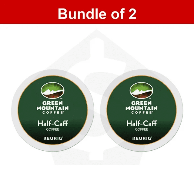 Bundle of 2 - Green Mountain Coffee Half-Caff, Decaf, Medium/Dark Roast Coffee, 48 count (Pack of 2 )