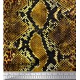 thumbnail image 1 of Soimoi Gold polyester Crepe Fabric Leopard & Snake Animal Skin Print Sewing Fabric Yard 42 Inch Wide, 1 of 3