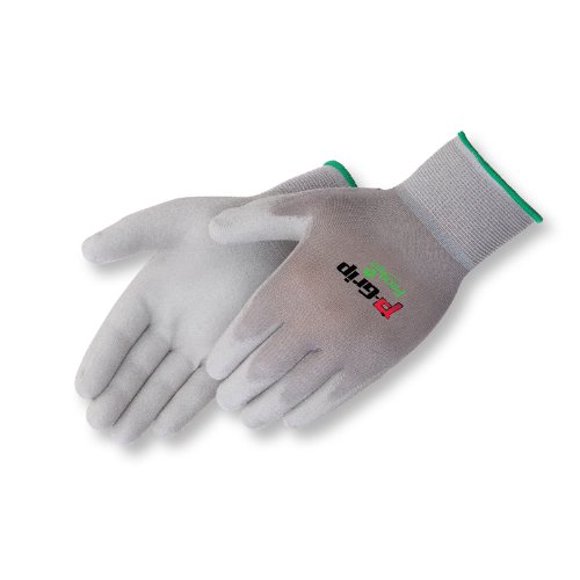 Liberty Gant Ultra-Fin en Polyuréthane avec Enveloppe en Nylon/Polyester de 13 Gauges, Grand, Gris (Lot de 12)