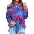 thumbnail image 1 of Women Tie Dyed Rainbow Printed Long Sleeve Sweatshirt, 1 of 6