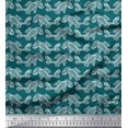 thumbnail image 1 of Soimoi Silk Fabric Fish Block Printed Fabric 1 Yard 42 Inch Wide, 1 of 3