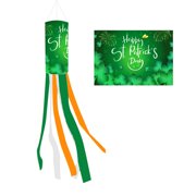 Hearth & Gear St. Patric Day Windsock Flag Garden Hanging Flag Green Pattern Irish Festival Decoration Outdoor Patio Party Decoration Supplies Star Flag Pole Custom Banners And Signs Valentines Day