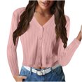 thumbnail image 2 of LOVZFMLL Cardigan pour Femmes Mode et Hiver Décontracté Manche Chandail Blouse Cardigan Uni, 2 of 8
