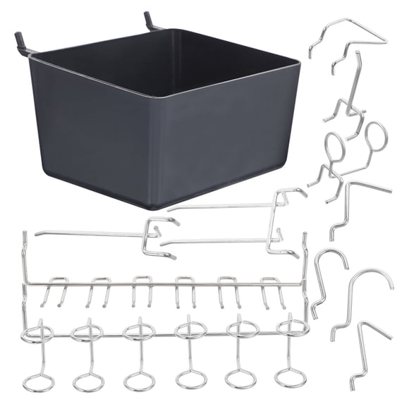 HEATSHAKING 80Pcs Wall Peg Board Organiser Tool Peg Board Organizer Iron Plastic For Garage Accessories