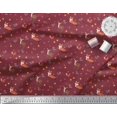 thumbnail image 2 of Soimoi Moss Georgette Fabric Floral,Deer & Fox Kids Print Sewing Fabric Yard 42 Inch Wide, 2 of 4