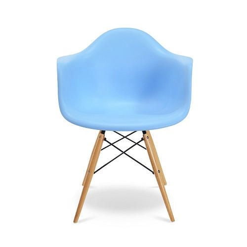 Plata Import - Chaise seau Eiffel pour enfants avec pieds en bois de couleur bleu clair