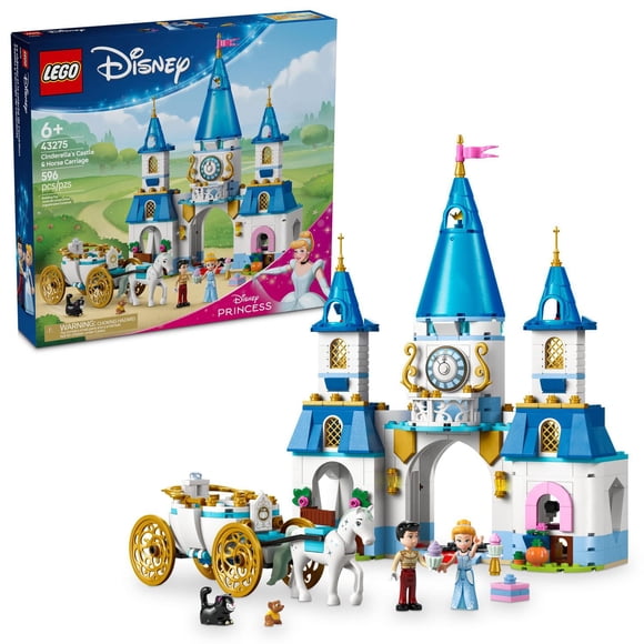 LEGO Disney Princess Le château et la calèche de Cendrillon 43275 Ensemble de construction (596 pièces)