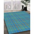 thumbnail image 3 of Ahgly Tapis Rond Lavable en Machine Intérieur Transitionnel Turquoise Foncé Vert, 5 Pieds Rond, 3 of 7