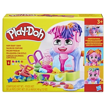 Play-Doh Hair Stylin' Salon Playset with 6 Cans, Pretend Play Toys for Girls and Boys Ages 3 and Up