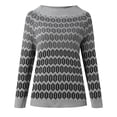 thumbnail image 4 of Tiweut Chandails Décontractés pour Femmes Doublés en Polaire Chandail d'Hiver Manches Longues Col Rond Mi-Longueur Blouses Patchwork Argent,G, 4 of 5