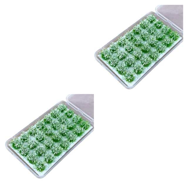 Decodeary 28pack/lot Educational And Realistic Detail Static Grasses Flower Tufts For Model Builders Wide Lily white 2Set