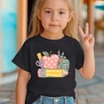thumbnail image 2 of Petits Garçons de la Rentrée Hauts Graphiques Enfants T-Shirt à Manches Courtes Doux Chemise Décontractée Vêtements Tendance Noir Taille 7-8T, 2 of 5