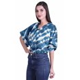 thumbnail image 3 of Moomaya Hauts Cache-Cœur pour Femmes Imprimés Taille Élastique Manches Boxy Blouse Cache-Cœur Décontractée, 3 of 4