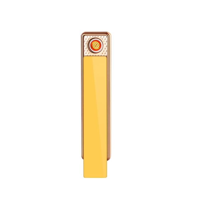 Btomtd Briquet Intelligent Usb Rechargeable Coupe-Vent Métal Ultra-Mince Portable, Or