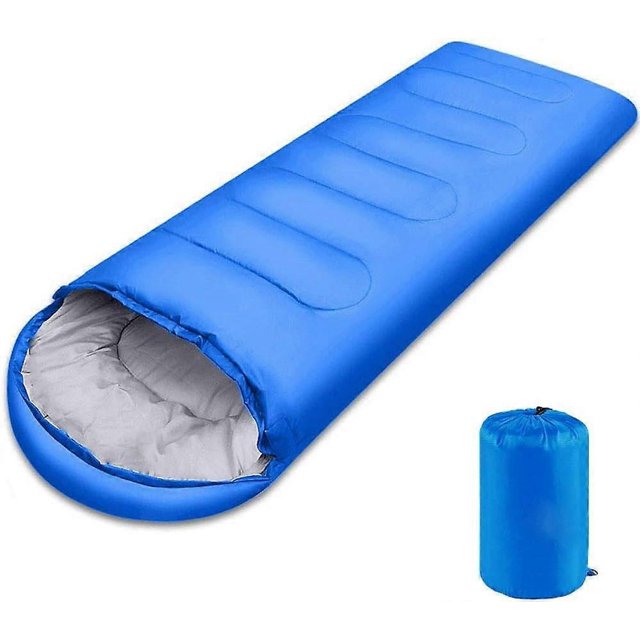 Sac de Couchage, Sacs de Sommeil Légers 3 Saisons pour Temps Humide, Remplis de Microfibre 5-20 Degrés pour Sac à Dos/randonnée/camping/avec Sac de Compression, Bleu