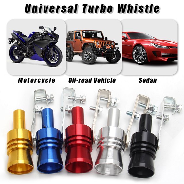Baohd 2 Valves Anti-Bruit Sifflet Roue de Ver Superchargeur Embout Sonore Voiture Argentsifflet Bas Accessoires de Simulateur de Roue Noir S