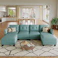 thumbnail image 1 of LLappuil Modular Sectional Sofa, 6 Seat Modular Sectional Sofa with Storage, Faux Leather Waterproof Sofa for Living Room, 1 of 9