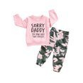 thumbnail image 3 of Fortune Toddler Girls Fall Outfits Baby Pullover Sweatshirt  Camouflage Pants Set, 3 of 9