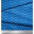 thumbnail image 3 of Soimoi Blue Silk Fabric Dot & Bulb Home Decor Printed Fabric 1 Yard 42 Inch Wide, 3 of 3