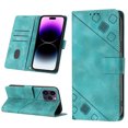 thumbnail image 1 of Compatible with iPhone 14 Pro Max Classic Embossed PU Leather Case with Card Holder Shockproof Cover, 1 of 5