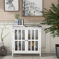 thumbnail image 4 of Costway Buffet de Rangement Armoire Porte en Verre Bahut Console Table Serveur Présentoir, 4 of 10