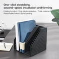 thumbnail image 3 of Deli Collapsible Magazine File Holder Magazine Rack Desk Organizer, 4 Vertical Compartments, Black, 3 of 10