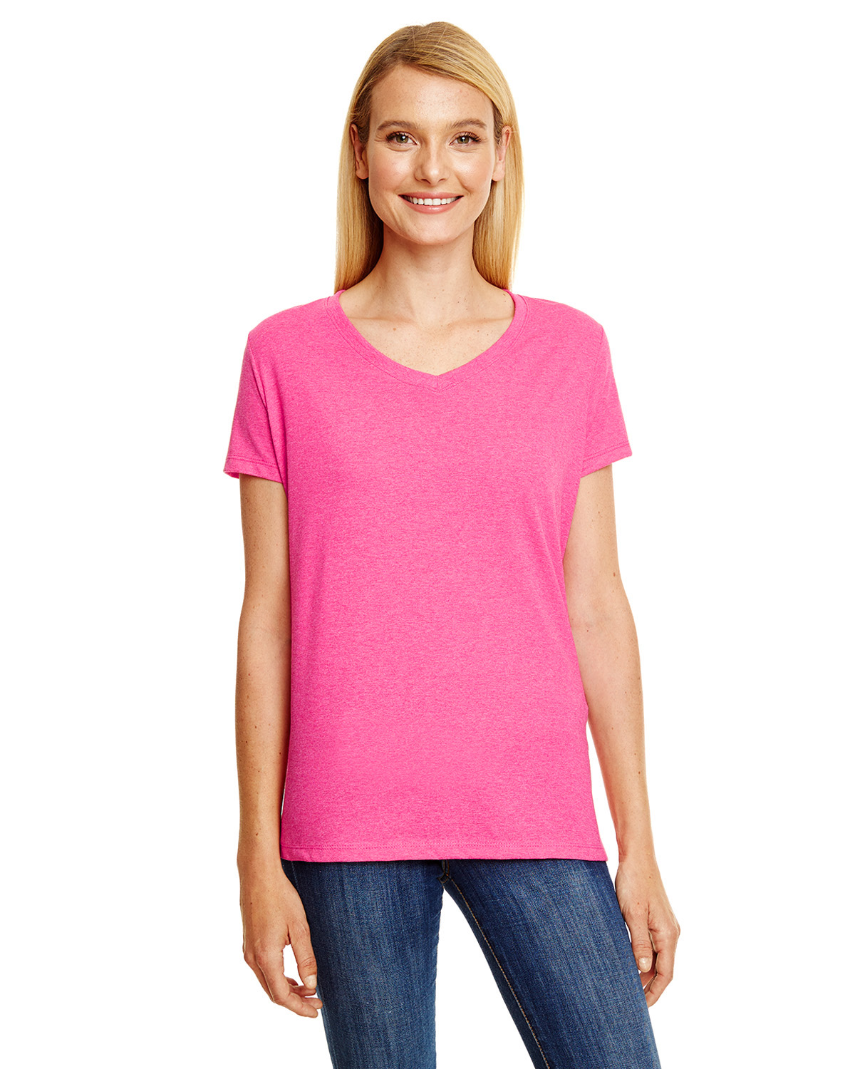Hanes T-Shirt Col en V Triblend X-Temp pour Femmes - 42VT