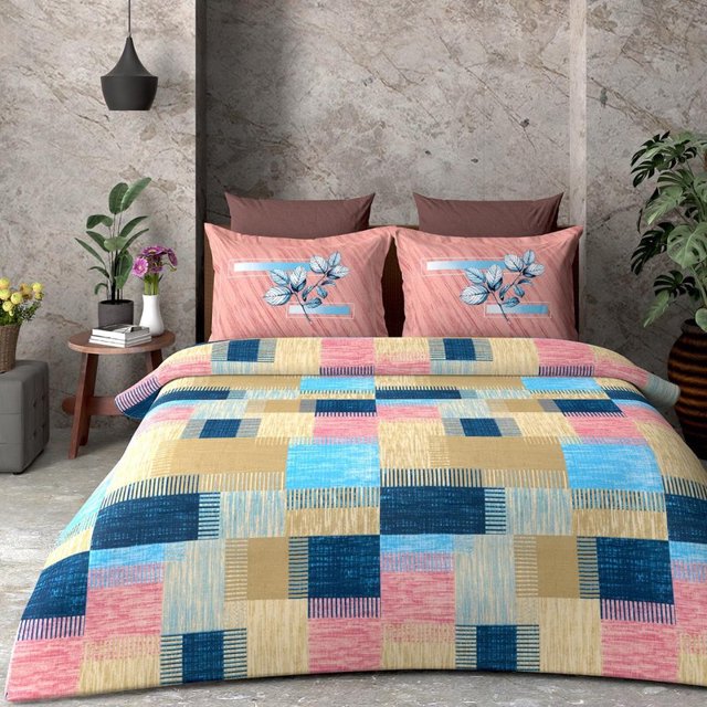 DreamNest Ensemble de Literie en Pur Coton - Rose