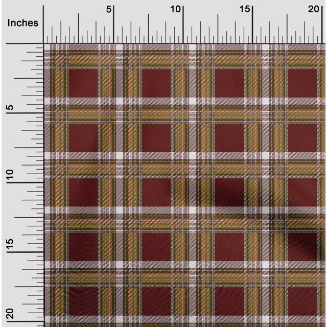 oneOone Polyester Lycra Fabric Tartan Check Decor Fabric Printed BTY 56 Inch Wide