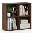 thumbnail image 1 of Costway 4 PCS Wooden Cube Storage Organizer Stackable Open Book Shelf for Small Space Brown, 1 of 7