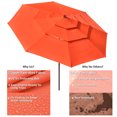 thumbnail image 3 of Yescom Parasol de Patio 11 Pieds 3 Niveaux avec Housse de Protection Manivelle Inclinaison Hôtel, 3 of 11