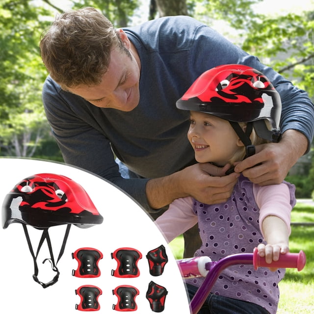 Meitianfacai 7 Pcs Set Children Outdoor Sport Helmet Knee Pad Cycling Skating Protective Gear Set