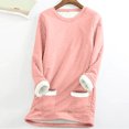 thumbnail image 1 of Tenue d'Hiver pour Femmes, Col Rond, Poche, Peluche Épaissie, Chaud, Hauts à Manches Longues, Tenues de Travail pour Femmes en Liquidation, 1 of 5