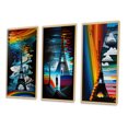 thumbnail image 3 of Designart "Contemporary Rainbow Eiffel Tower in Paris II" City Paris Framed Wall Art Set Of 3 - Multicolor Paris Frame Gallery Wall Set For Home Decor, 3 of 6