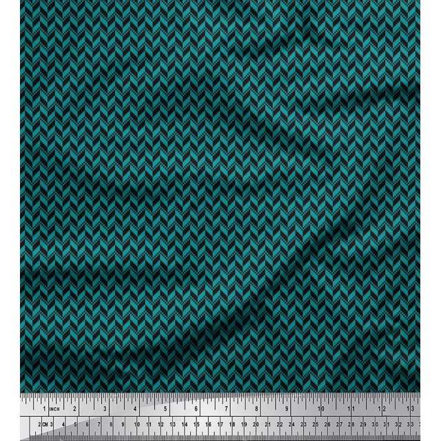 Soimoi Viscose Chiffon Fabric Herringbone Small Print Fabric by Yard 42 Inch Wide