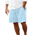 thumbnail image 1 of Plebaso Mens Shorts Summer Beach Shorts with Drawstring Solid Color Lightweight Vacation Pocket Shorts, 1 of 6