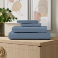 thumbnail image 1 of Color Sense Ensemble de Draps 4 Pcs en Percale 100 % Coton Frais et Net Très Grand Bleu, 1 of 5