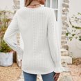 thumbnail image 5 of CEHVOM T-shirt Mode Femme Col en V Manches Longues Ample Liquidation, 5 of 5